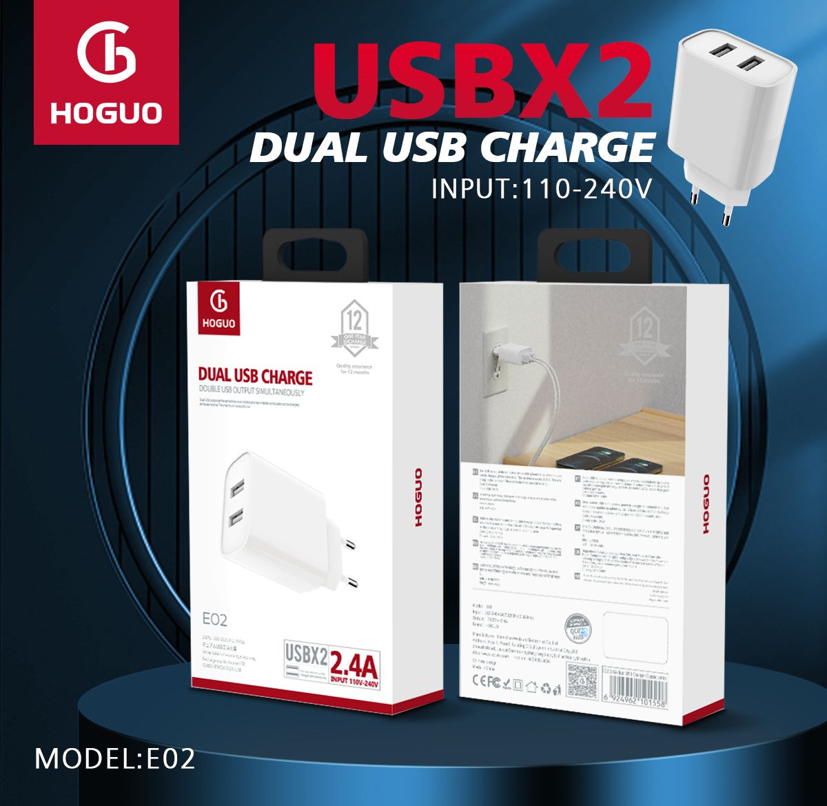 EU Plug E02 2.4A dual USB char14