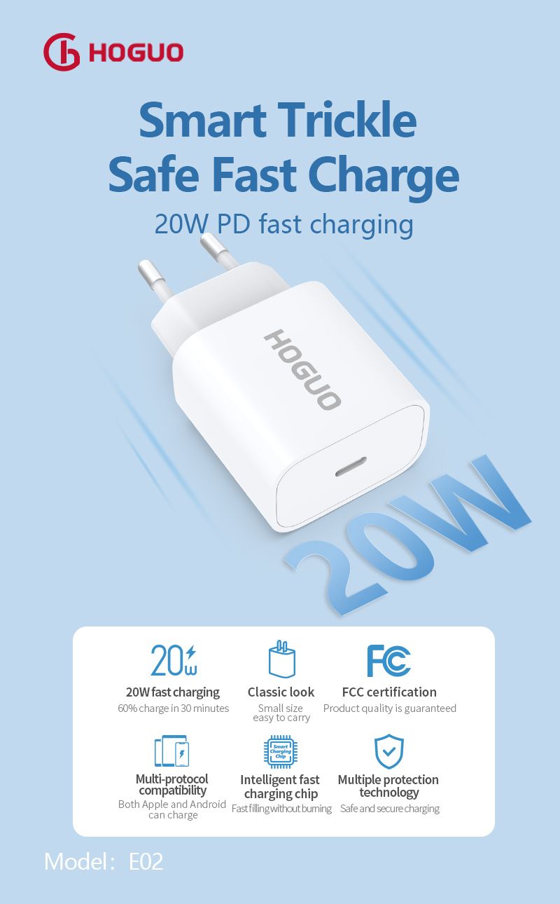 EU Plug E04-i PD20W fast charger C to Lightning suit-Classic series (8)