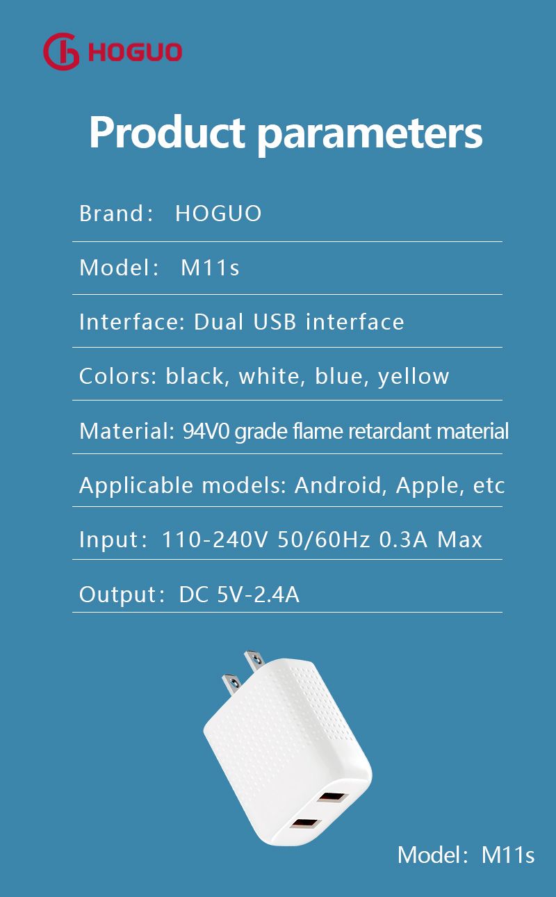 HOGUO M11s 2.4A dual USB charg53